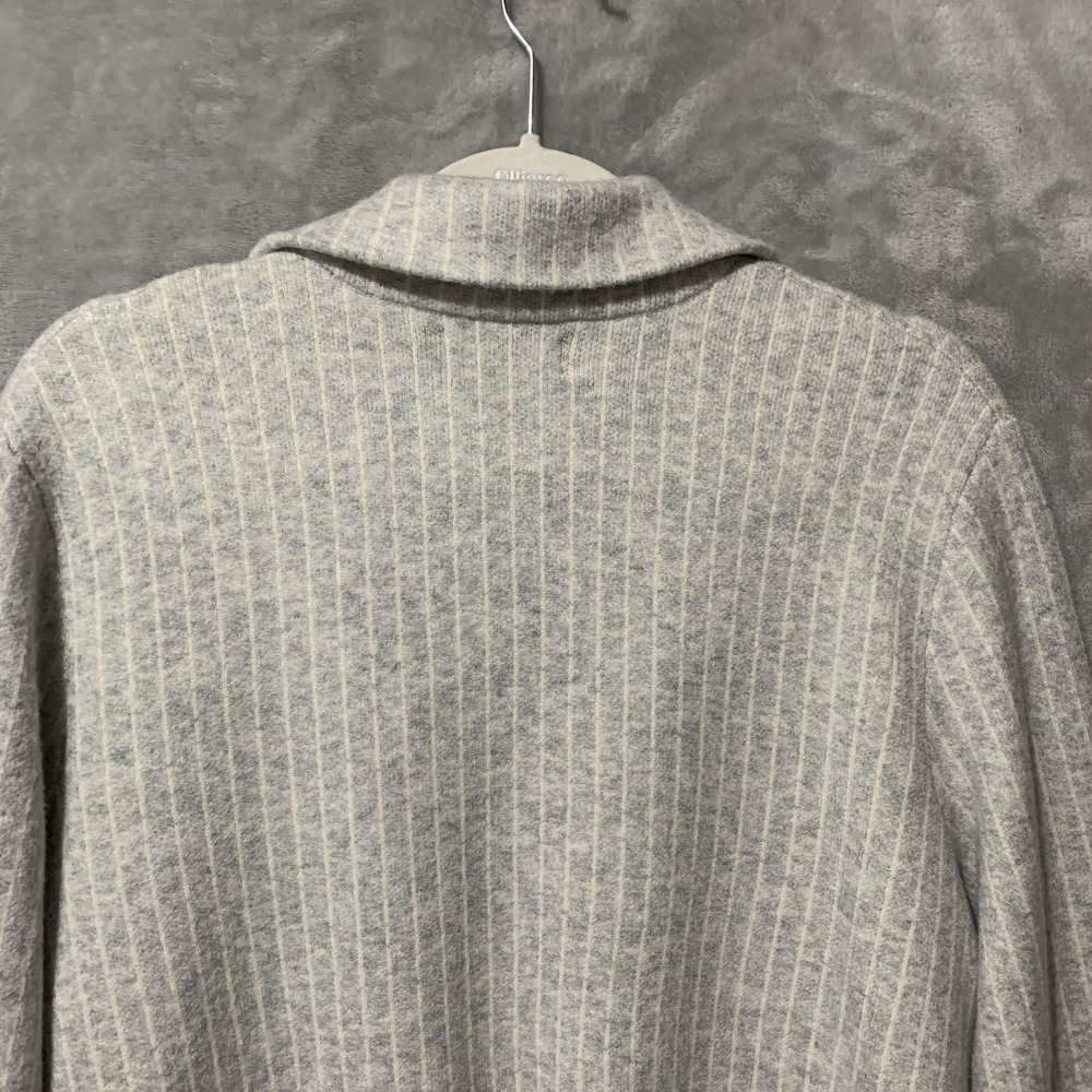Sincerely Jules Women's XL Striped Open Front Blazer Sweater Jacket Gray White - Picture 13 of 16